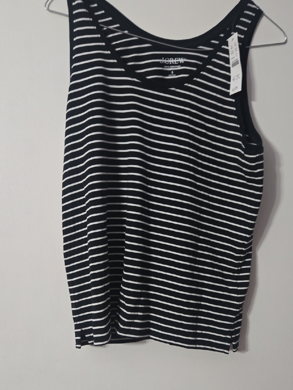 J. Crew Black and White Striped Tank
